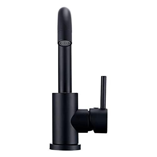 Robinet de Salle de Bain Noir à Poignée Unique avec Mitigeur Rotatif - 2