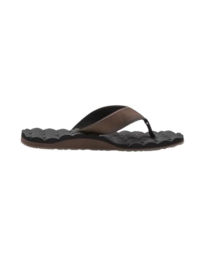 Image of Volcom Men's Recliner Sandals - Water-Friendly Flip Flops with Recliner Comfort Foam Footbed, Black Combo, 10