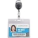 Advantus 91130 Resealable ID Badge Holder Cord Reel Horizontal 3 3/4 x 2 5/8 Clear 10/Pack