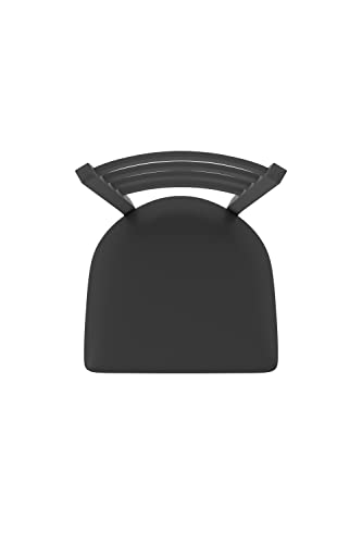 Butaco giratorio Jackie 25" con acabado negro arrugado y asiento de vinilo negro miniatura 5