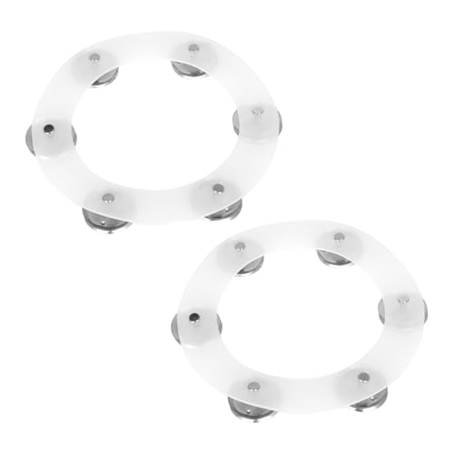 SUPVOX 2Pcs Cymbal Rings for Drum Set Double Row Jingles Tambourine Cymbal Accessory Percussion Instrument for Musicians