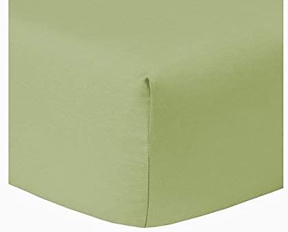 Luxurious Solid 400 Thread Count Egyptian Quality Cotton 1 PC Fitted Sheet Extra Long Fit Upto 23" inches Deep Pocket (Cal-King, sage).