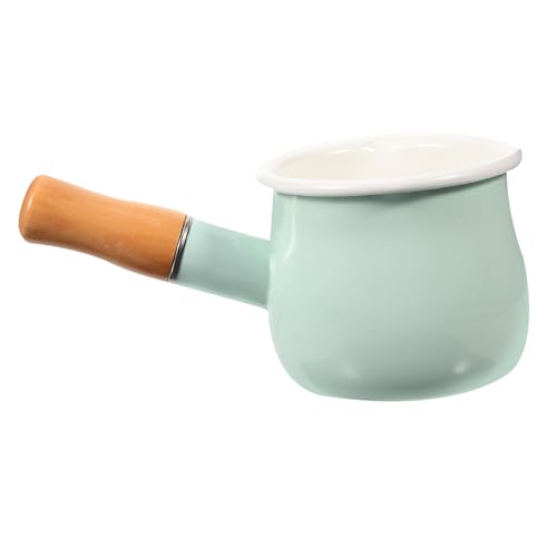 UKCOCO Mini Cacerola Esmaltada Antiadherente con Mango Extendido para Leche Salsas y Comida para Bebés Olla Multifunción para Cocina Color Aleatorio Color Aleatorio