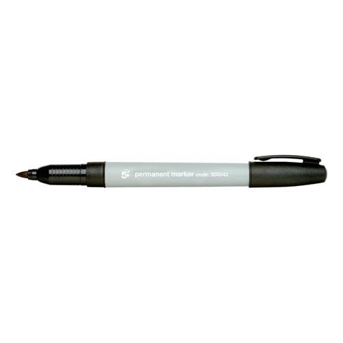 5 Star Office Permanent Marker Fine Tip 0.8mm Line Black [Pack 10]+ Free finchley Refill Pen (3)