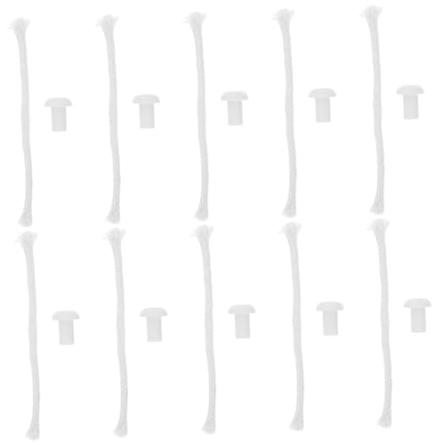 10 sets de mechas de algodón con soporte cerámico para lámparas