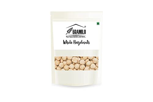 GRAMILO Hazelnuts/Pahadi Badam: Healthy Vitamins & Minerals, Excellent Texture & Flavor. Perfect for Cooking & Gifting. 250g Pack