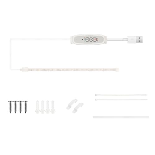 Fafeicy Tiras de Luz LED para Cultivo de Plantas, LED Rosa-púrpura de Espectro Completo, 4 Niveles Regulables, Temporizador de Ciclo de 24 Horas para Plantas de Interior (30cm 1 tira)