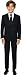 Black N Bianco Boys' Formal Black Suit with Shirt and Vest (10, Black)