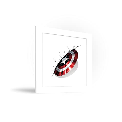 Trends International Gallery Pops Marvel Comics Avengers - Captain America Shield Wall Break Wall Art Wall Poster, 12\" x 12\", White Framed Version