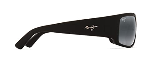 Maui Jim Men's And Women's World Cup Polarized Wrap Sunglasses, Matte Black Rubber/Neutral Grey, Large #TOP3