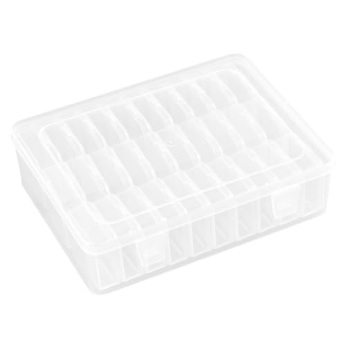 Tofficu Boîte de Rangement Transparente 30 Compartiments pour Perles et Accessoires Diy, Petite Boîte en Plastique avec Plateaux Amovibles, Organisateur Portable pour Loisirs Créatifs