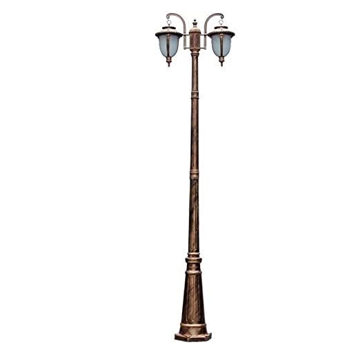 Lámpara de paisaje tradicional de aluminio negro E27 para exteriores, impermeable, IP54, 2,5 m de altura, para decoración de puerta de entrada de villa