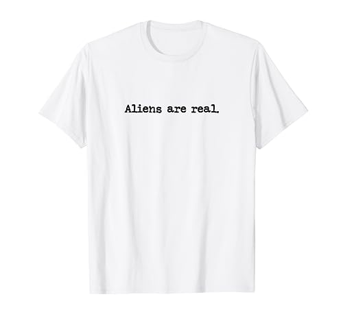 Aliens Are Real Grunge Typewriter Style Retro Vintage Funny T-Shirt