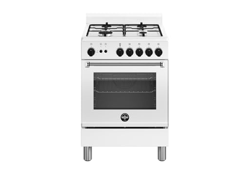 AMN664GBV24 - Cucina a gas con forno a gas, 60x60 cm, Bianca, Classe energetica A+