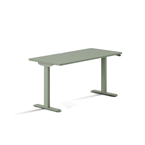 Image of Branch Duo Standing Desk, Adjustable Standing Desk with 20 inch Range | OLED Control Panel, Frameless Design and Compact Size Suitable for Many Spaces, 58 Inches, Sage Top, Sage Base