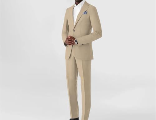 Men Suit Two Piece Jacket and Pants Set with Notched Lapel for Groom Wedding Prom Business Events2