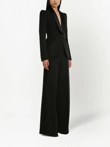 Women's Shawl Lapel Tuxedo Blazer Single Breasted Suit Jacket for Formal Party3