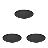APS Tablett „Gastro“, schwarzes Serviertablett, Tablett aus GFK mit Rutschfester Oberfläche, Ø 35,5 x Höhe 2 cm, schwarz (Packung mit 3)