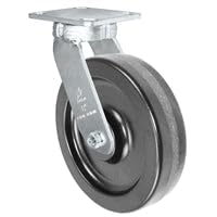 8" x 2" Kingpinless Swivel Plate Caster - Phenolic Wheel - 1,400 lbs Capacity Per Caster - 4" x 4-1/2" Top Plate