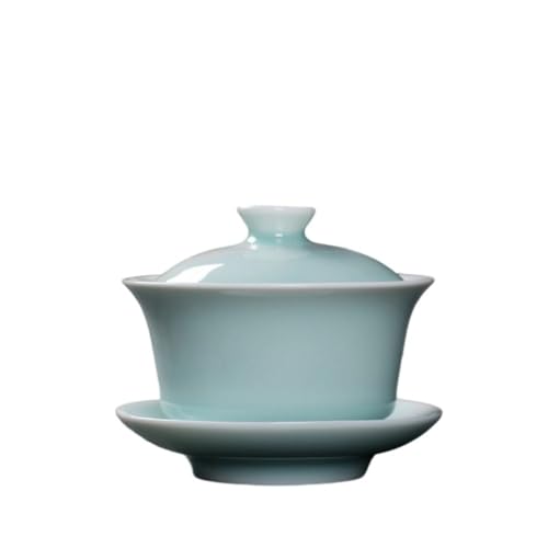 Emidor カンフー茶碗、手持ち式茶器、三彩景カップ、陶器、中国風、アンティーク、モダンでシンプル、家庭でのレセプション、商談、レジャー、ギフトに最適 (E)