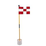 NXX Karierte Hinterhof Praxis Golf Loch Pole Cup Flaggengolf Putting Green Flags Flagsticks Golf Grüne Flagge(Blaues Und Weißes Gitter Rotes Und Weißes Gitter),Rot