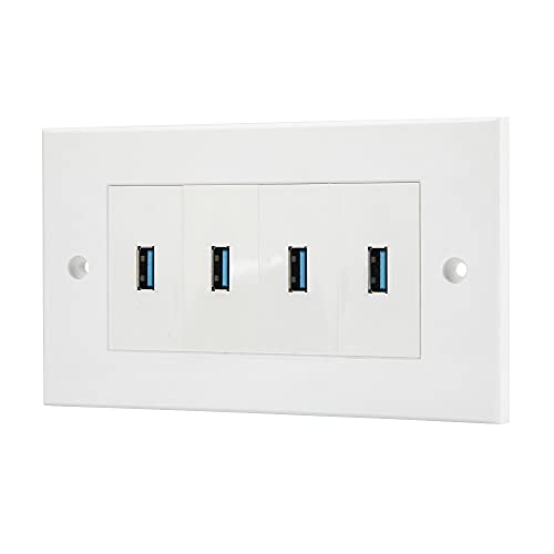 Prise USB murale 3.0 pour éliminer les câbles visibles et fixer 4 ports