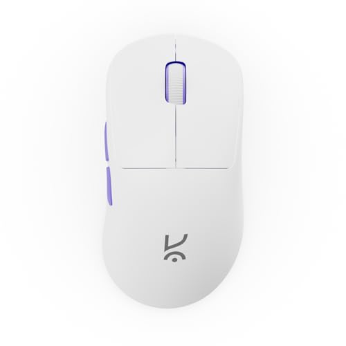 Image of Kreo Anzu 52g Ultralight Ergonomic Wireless Gaming Mouse for PC, Rechargeable Mouse Wireless with 50+Hours Battery Life, High End 80M Huano Switches, 12000DPI (White)