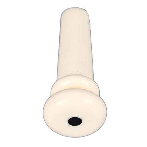 Acoustic Guitar End Pin, Plastic Guitar String End Pin Peg Button Replacement for Strap Fixing (White)