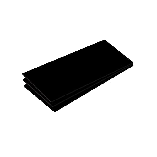 Expanded PVC Sheet 6  x 12  inches Black Printable Rigid Plastic Board Sheet, Ideal for Signage, Displays, and Craft Projects, Durable Plastic Sheet Waterproof for Outdoor Use (Black-(1 8 ), 3-Pack)