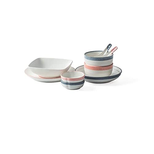 NOALED Geschirr-Sets, luxuriöses Geschirr-Set mit reaktiver Glasur, BPA-frei, spülmaschinenfest, Teller und Schüsseln für Picknick und Wohnmobil NOALED Geschirr-Sets, luxuriöses Geschirr-Set mit reaktiver Glasur, BPA-frei, spülmaschinenfest, Teller und Schüsseln für Picknick und Wohnmobil