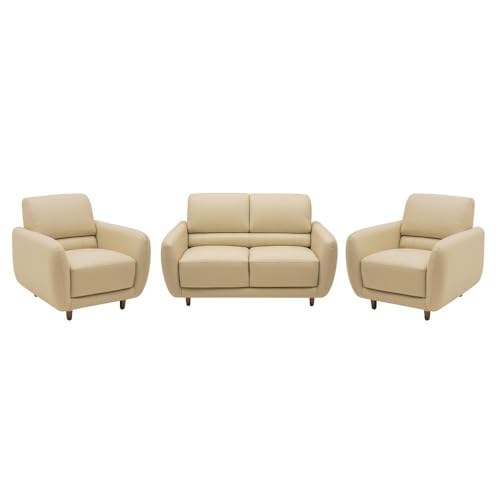 Image of Wakefit Sofa Set | 5 Year Warranty | Sofa 4 Seater, 4 Seater Sofa for Living Room, Wooden Sofa Set, Sofa Set 2+1+1 Seater - Solomon(Robin : Beige)