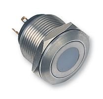 Interruttore a pressione da 19 mm, con LED rosso | Interruttori standard anti-vandalo, 1 x Qty - AV09C7L3D2406E