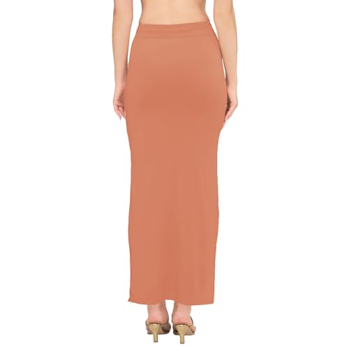 Image of DESI GIRL Satin Shimmer Stretchable Saree Shapewear Petticoat with Drawstring for Women | Mermaid fit Saree Petticoat with Side Slit for Easy Movement | Saree Shaper | Long inskirt