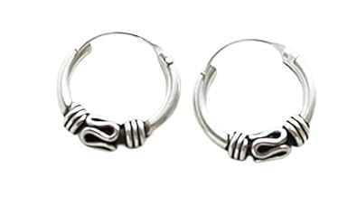 Oxidised Silver Hoop Earring