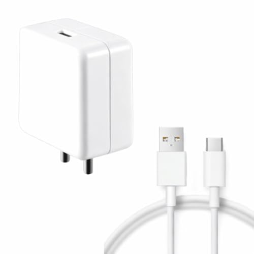 Image of Original 80W Charge with USB to Type C Cable Compatible with Oppo Reno12 Pro 5G, Oppo Reno12 5G-(Adapter & Cable)