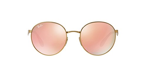 Ray-Ban Women's Highstreet Round Sunglasses, Gold/Brown Mirror Pink, One Size2