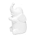 Simple Designs LT3337-WHT White Porcelain Fun Shaped Sitting Night Light Table Lamp, Elephant