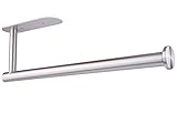 Paper Towel Holder Under Cabinet Mount Self Adhesive Kitchen Countertop Wall Mount Paper Towel Holders Rack with Screws for Rough Surface, Brushed Stainless Steel Resistant Corrosion & Rust