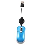 TOBBOMEY USB Optische Mini Maus mit Aufrollbarem Kabel Kompakt und Ergonomisch Plug Play Kompatibel...