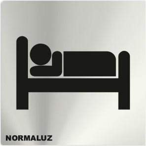 Informativa Dormitorio Acero Inoxidable Adhesivo De 0'8Mm 120 X 120 Mm En Oferta Normaluz Rd727019 - Señal Adhesiva Cuadrada Dormitorio Acero Inoxidable Adhesivo 0,8 Mm 12X12 Cm Con Cte, Ripci