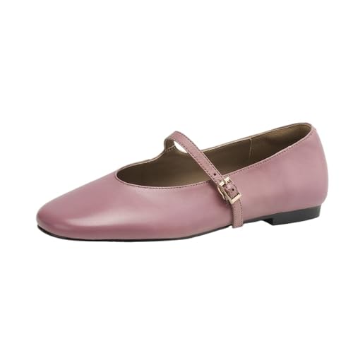 Women's Mary Jane Shoes Female Shallow Ballet Shoes for Women Versatile Chic(Purple,5)