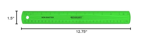 Image of Westcott Shatterproof Ruler, Assorted Translucent Colors, 12 inch