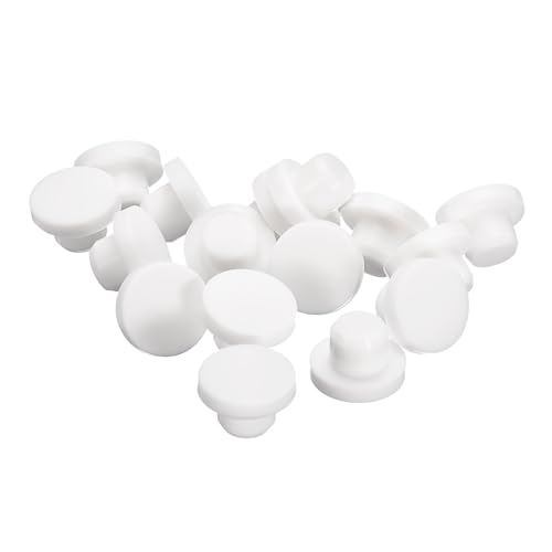 Image of uxcell 16 Pieces White Rubber Stopper, 13mm Plug Holes for 12.5-12.8mm /0.49-0.5 inch Hole