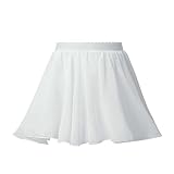 AMENGJ Falda de Gasa Falda de Baile de Ballet for niñas, Falda Envolvente de Gasa con Velo, Disfraz de Bailarina for actuación, Fiesta, Falda tutú(White,150)