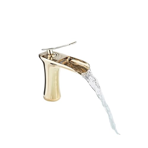 Mitigeur de salle de bains en laiton or pour lavabo moderne
