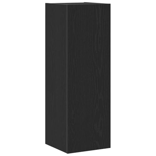 vidaXL Mobile TV da Parete in Rovere Nero - 30,5 x 30 x 90 cm, Design Moderno con Ripiani Regolabili, Ottimo per Il Soggiorno e la Camera da Letto