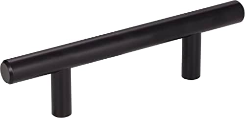 Elements 136 Naples 3" Center to Center Solid Steel Bar Style Cabinet Handle/Drawer Pull with Mounting Hardware - Matte Black