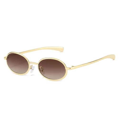 Lunettes de soleil ovales punk métal anti-éblouissement protection UV400 pour yeux sensibles