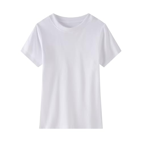 Huata Boys Girls T-Shirt Basic Basic Short Sleeve Crewneck Girls Tee 2 Packs4