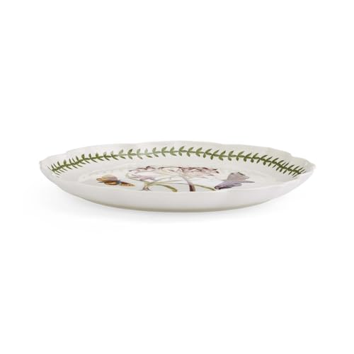 Portmeirion Botanic Garden Lotus Dinner Plate, Mexican Lily - Decorative Porcelain Dish with Butterfly Motif, 11.25\" Scalloped Rim Shape for Dining or Display - Microwave, Oven & Dishwasher Safe - Thumbnail 3